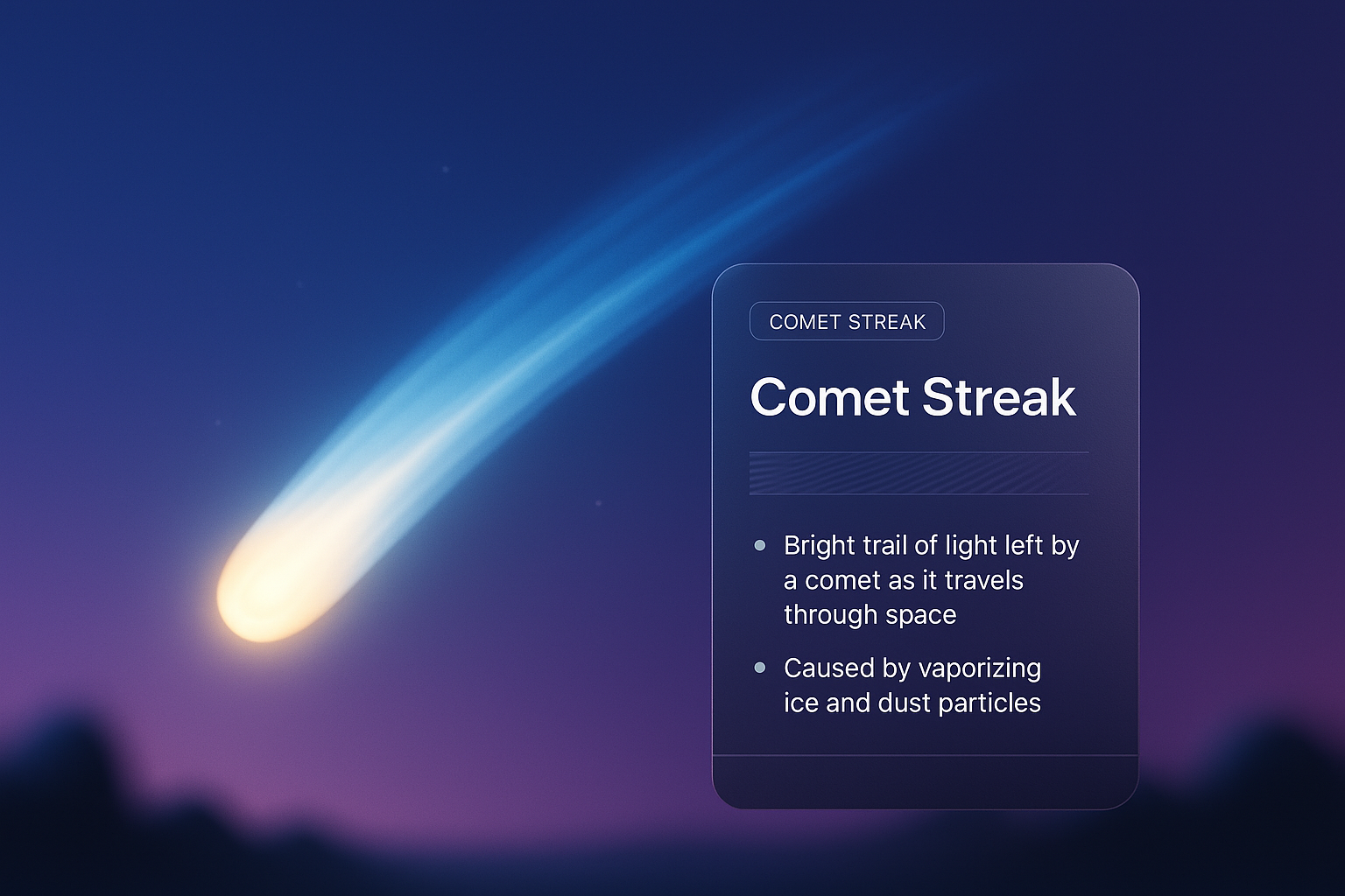 Stunning Comet Streaking Through Space