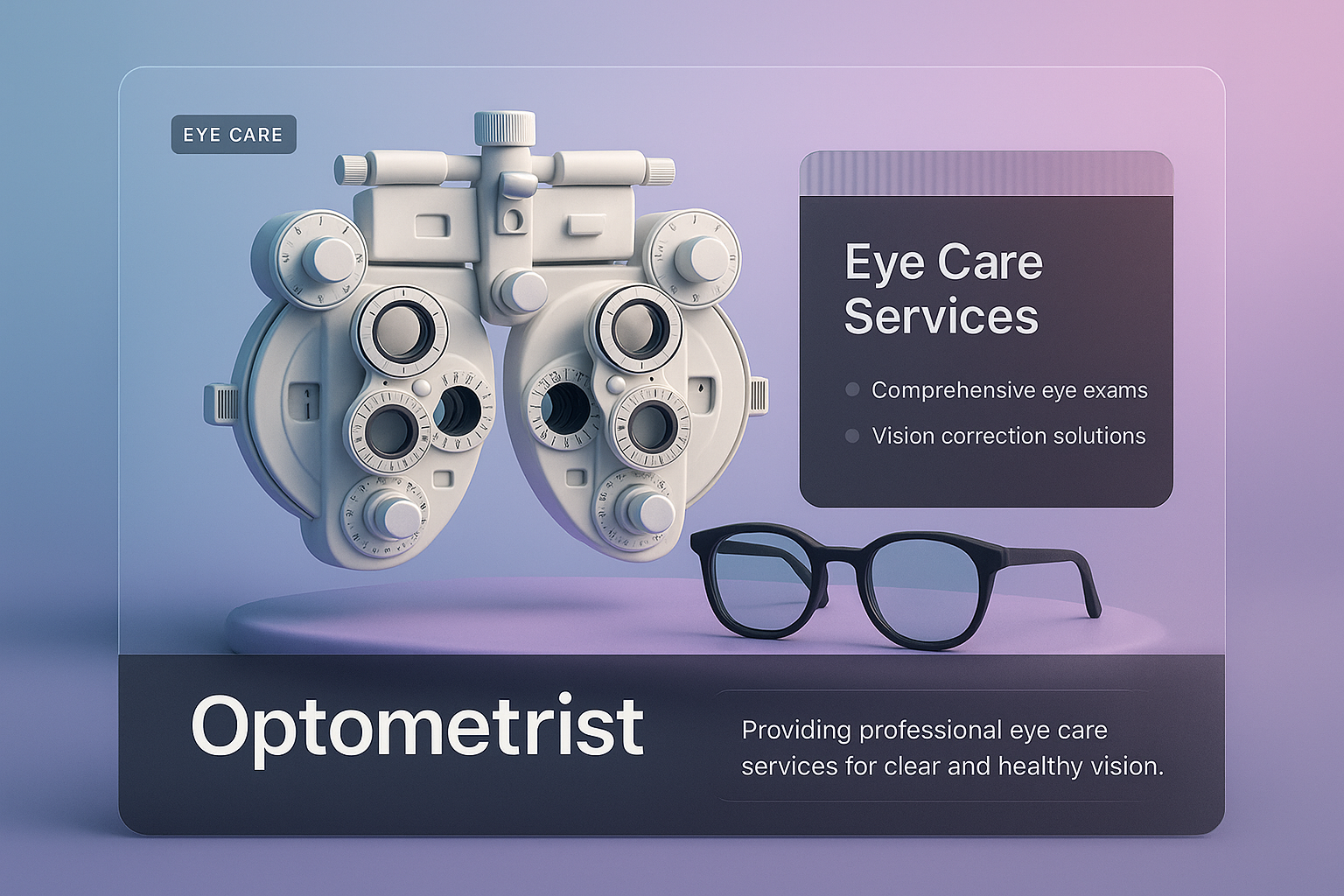 Modern Optometrist Web Design Concept with 3D Elements