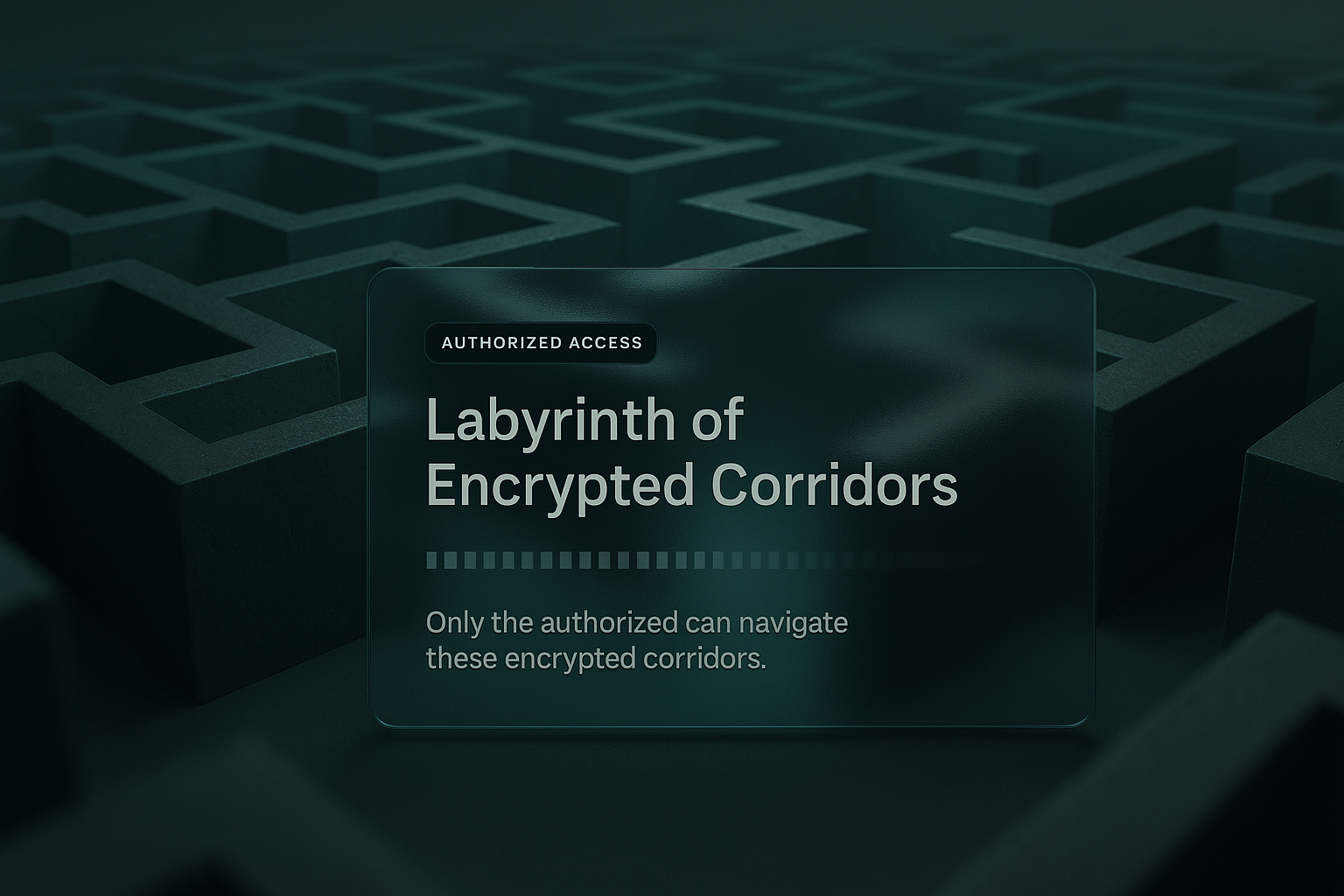 3D Illustration of Encrypted Corridors with Access Label