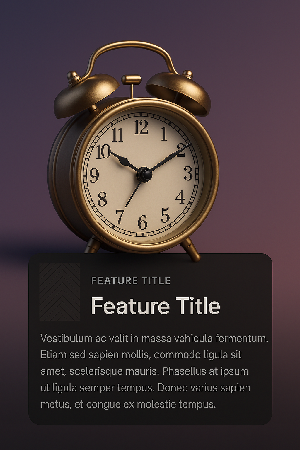 Stylish 3D Clock Design with Feature Block