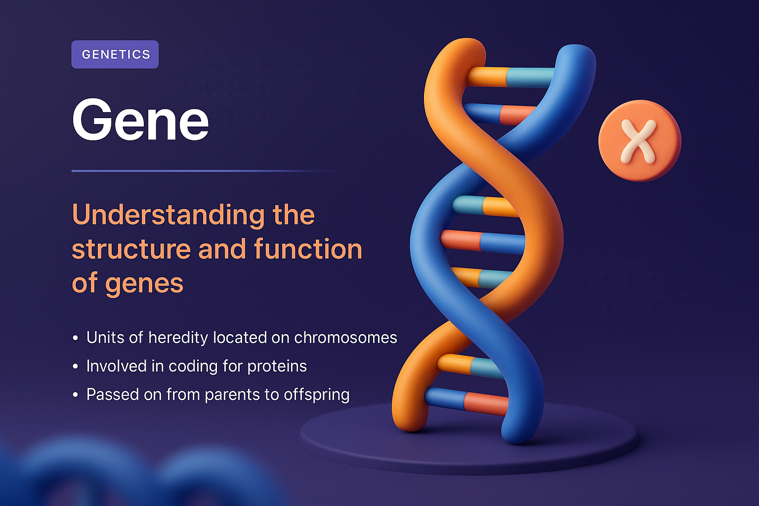 3D Illustrated Landing Page on Genetics and Gene Structure