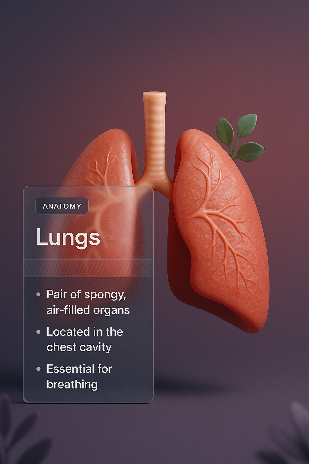 3D Illustration of Lungs with Informative Overlay