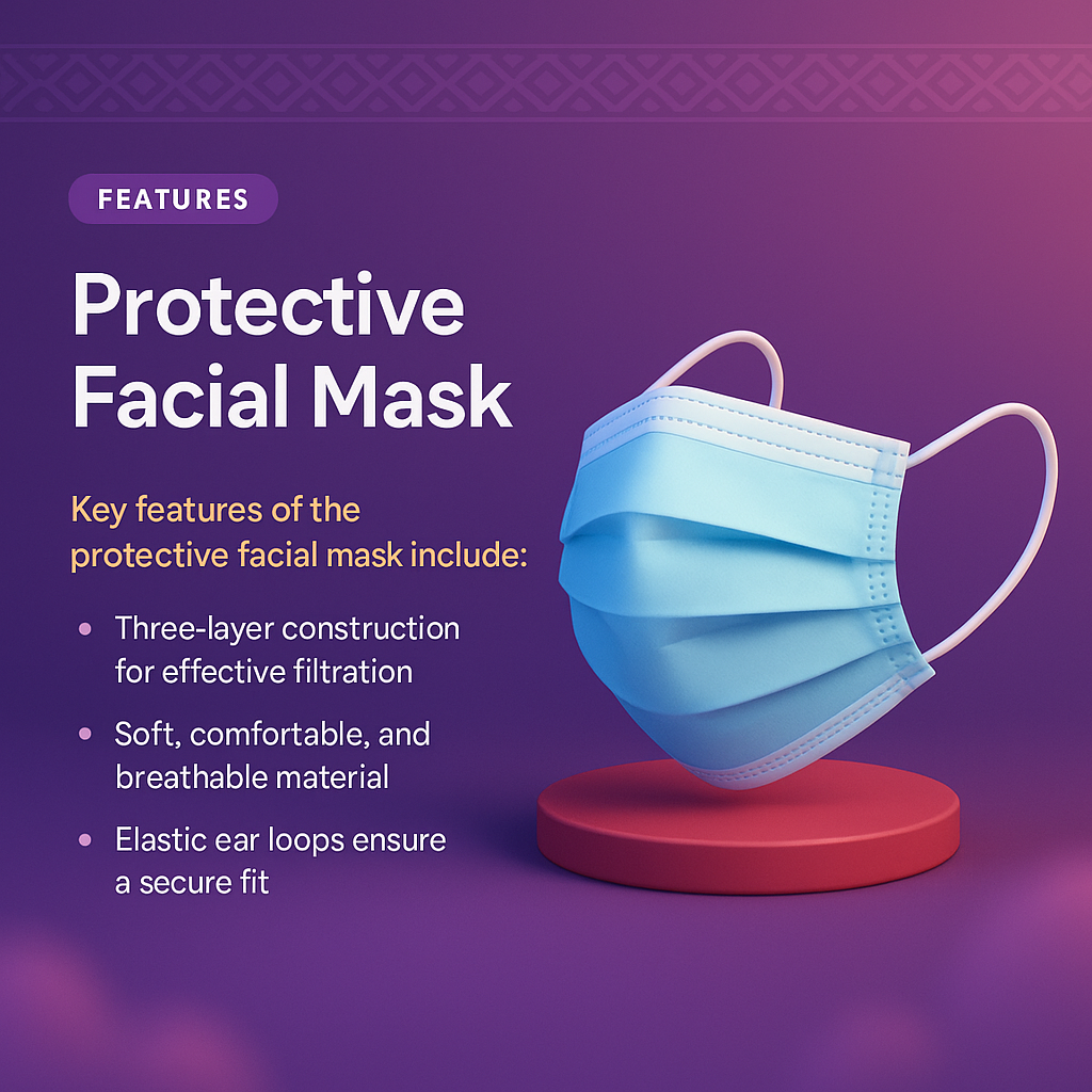 3D Design of Protective Facial Mask with Key Features