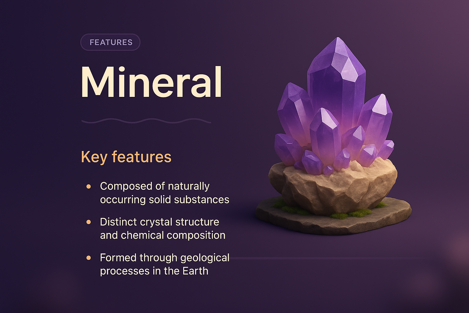 3D Illustration of Mineral Features and Composition