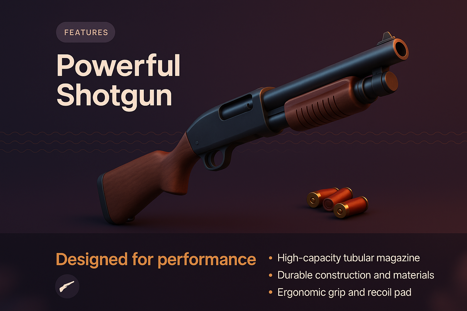 Stylish 3D Presentation of a Powerful Shotgun
