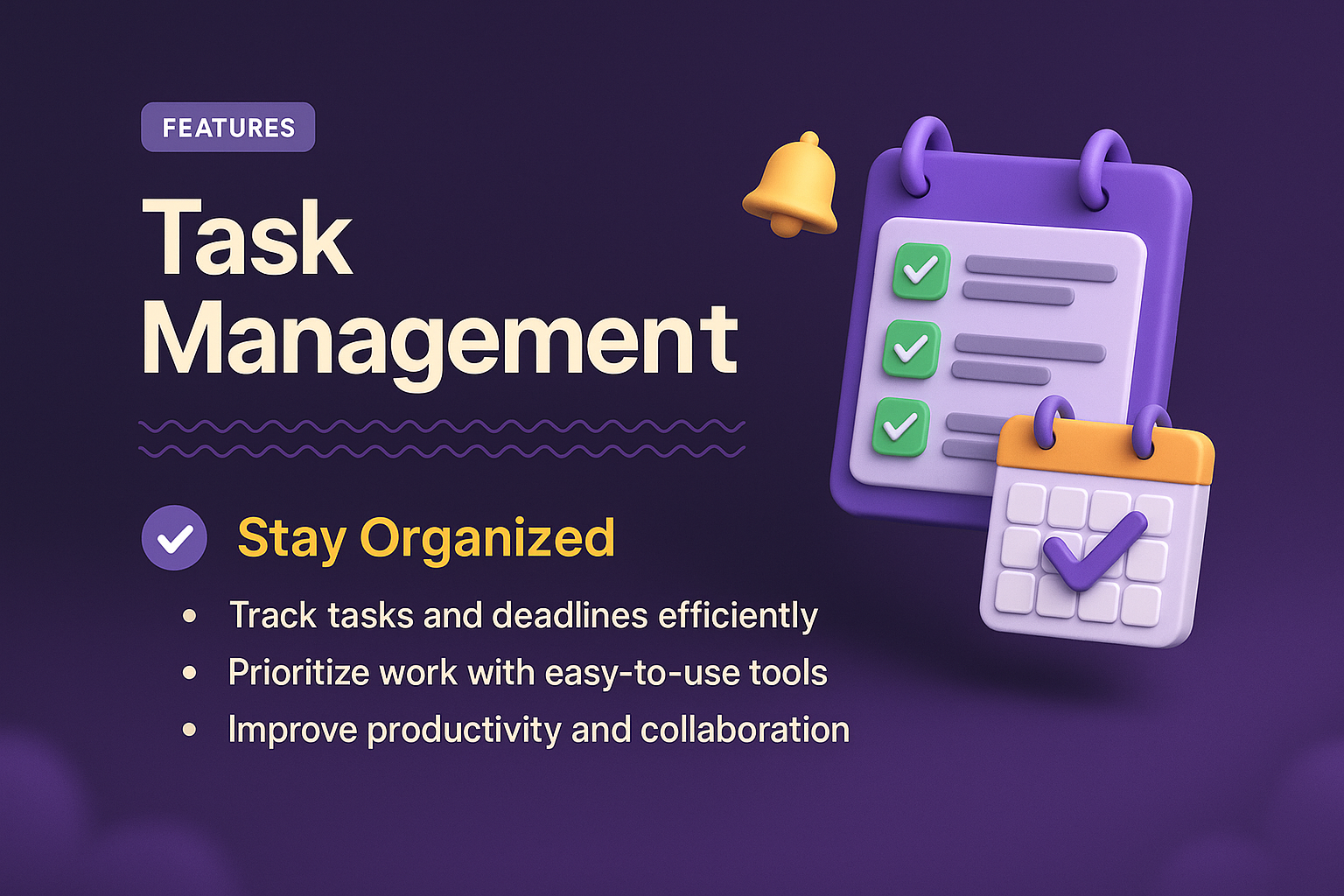 3D Landing Page Design for Task Management Features