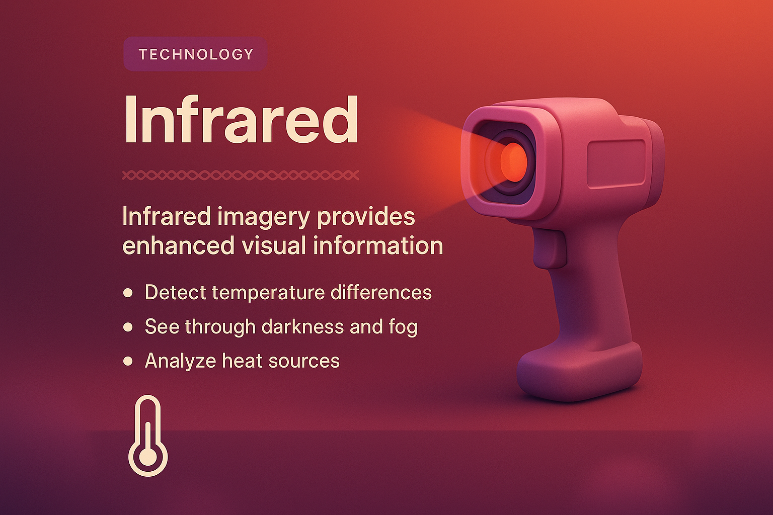 Infrared Technology Landing Page Design with 3D Elements
