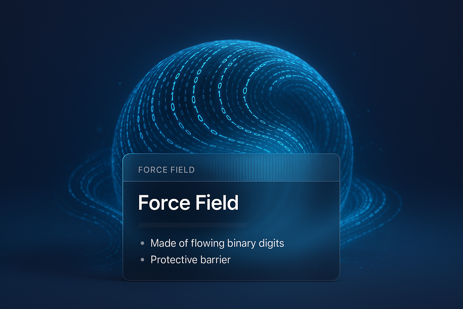 3D Illustration of a Flowing Binary Force Field Concept