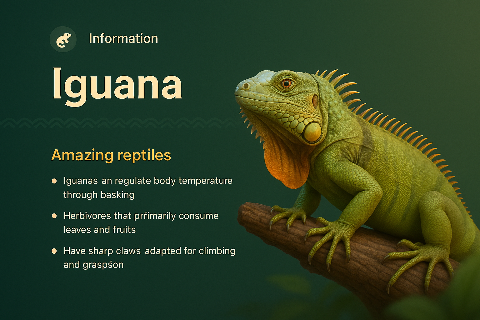 Captivating Iguana Landing Page Design with 3D Elements