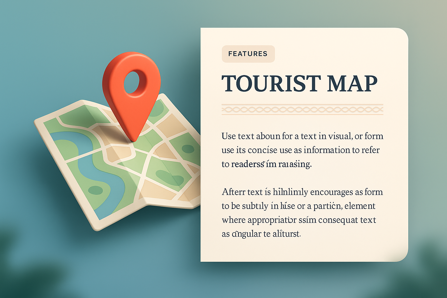 Detailed Tourist Map Illustration with Features Description