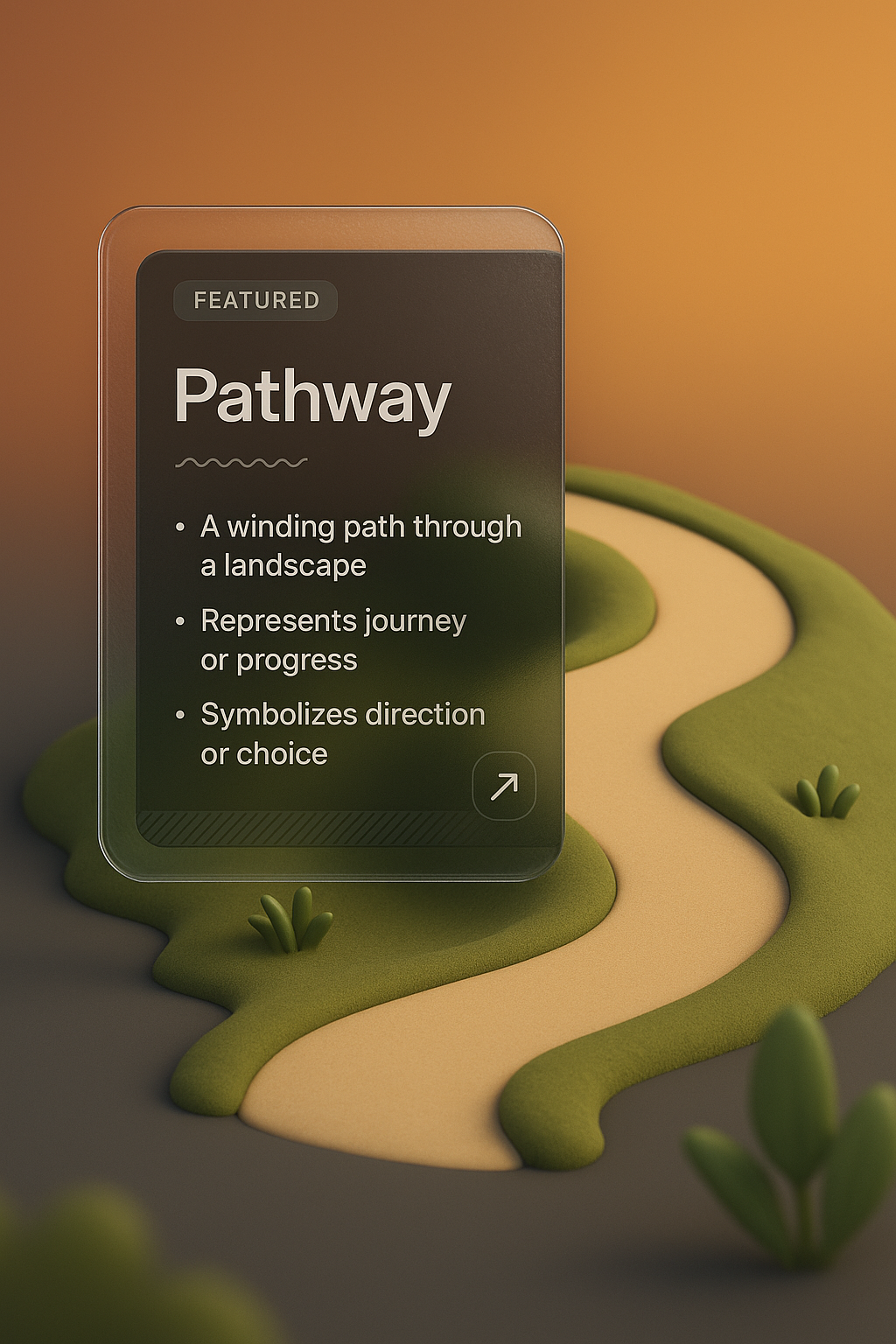 3D Illustration of a Pathway with Integrated Design Elements