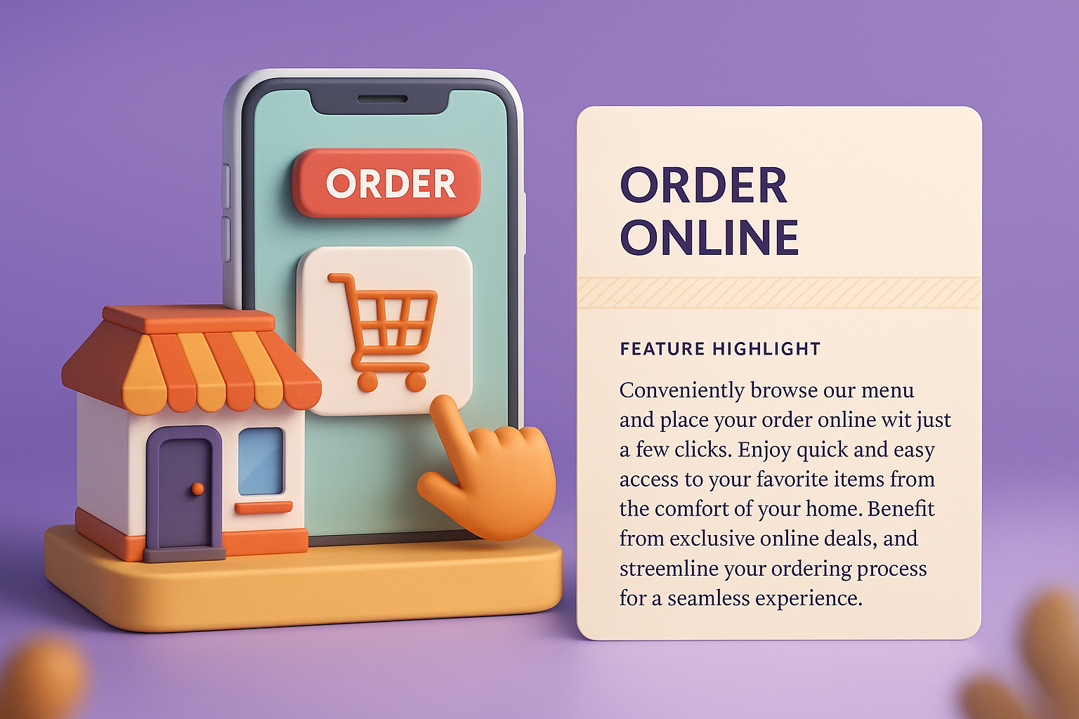 3D Illustration for Online Ordering System