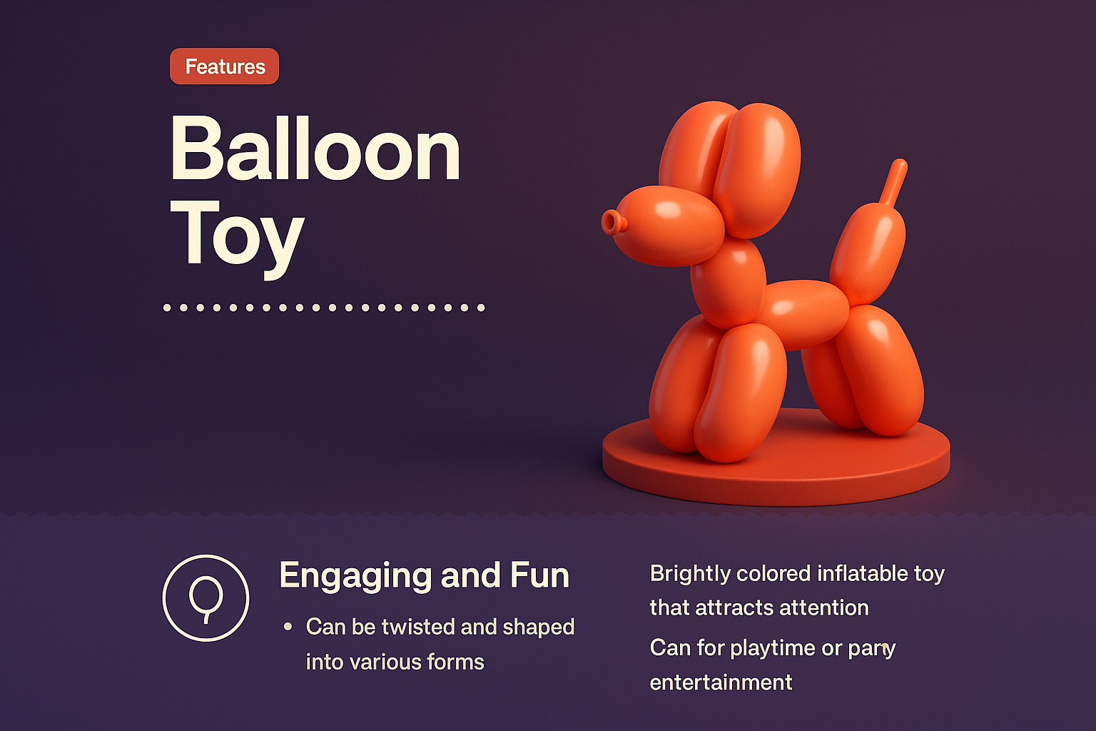 Stylish Landing Page Design for Balloon Toy