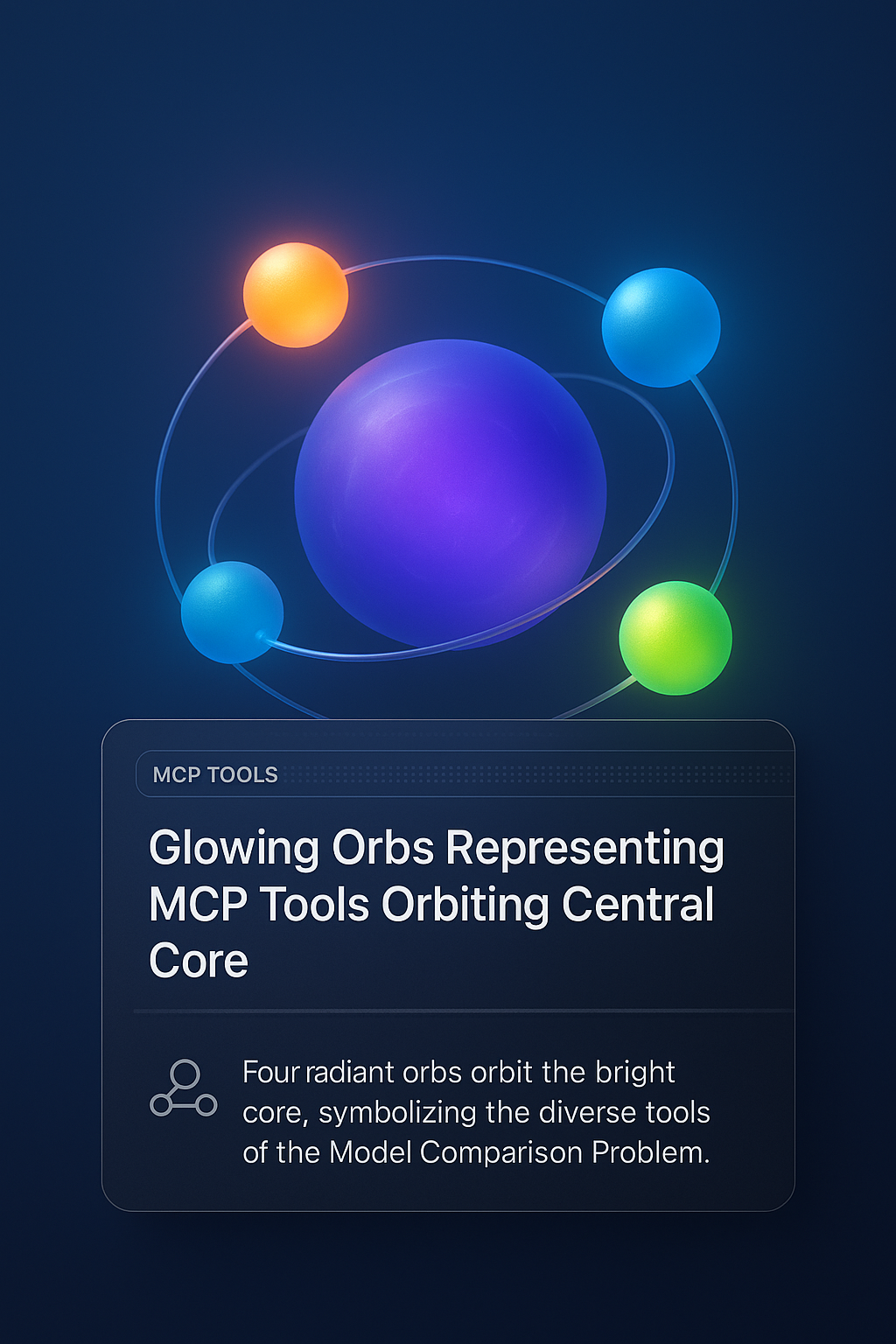 Vibrant Glowing Orbs Orbiting Central Core Illustration