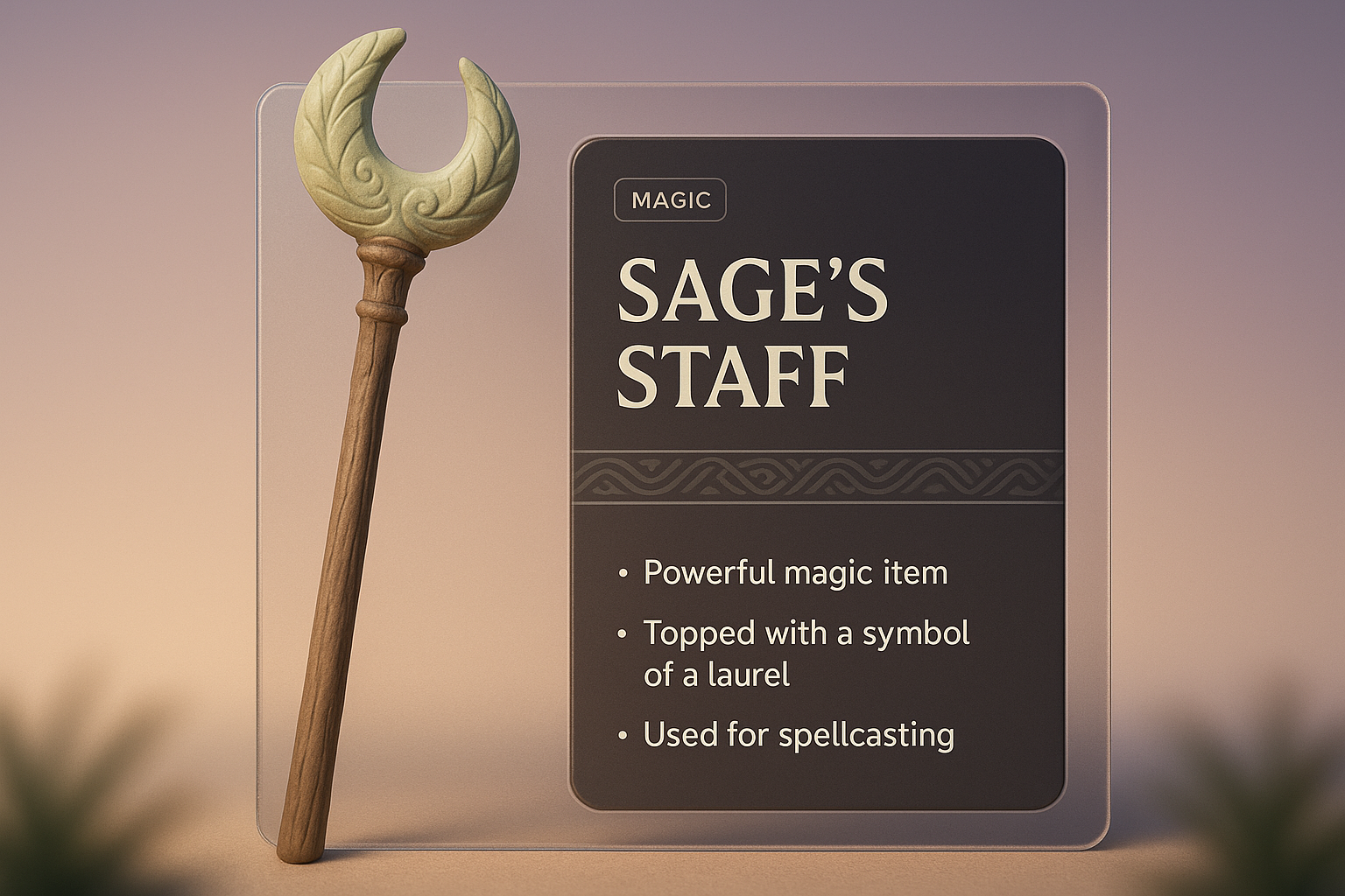Elegant Design of Sage's Staff with Modern UI Elements