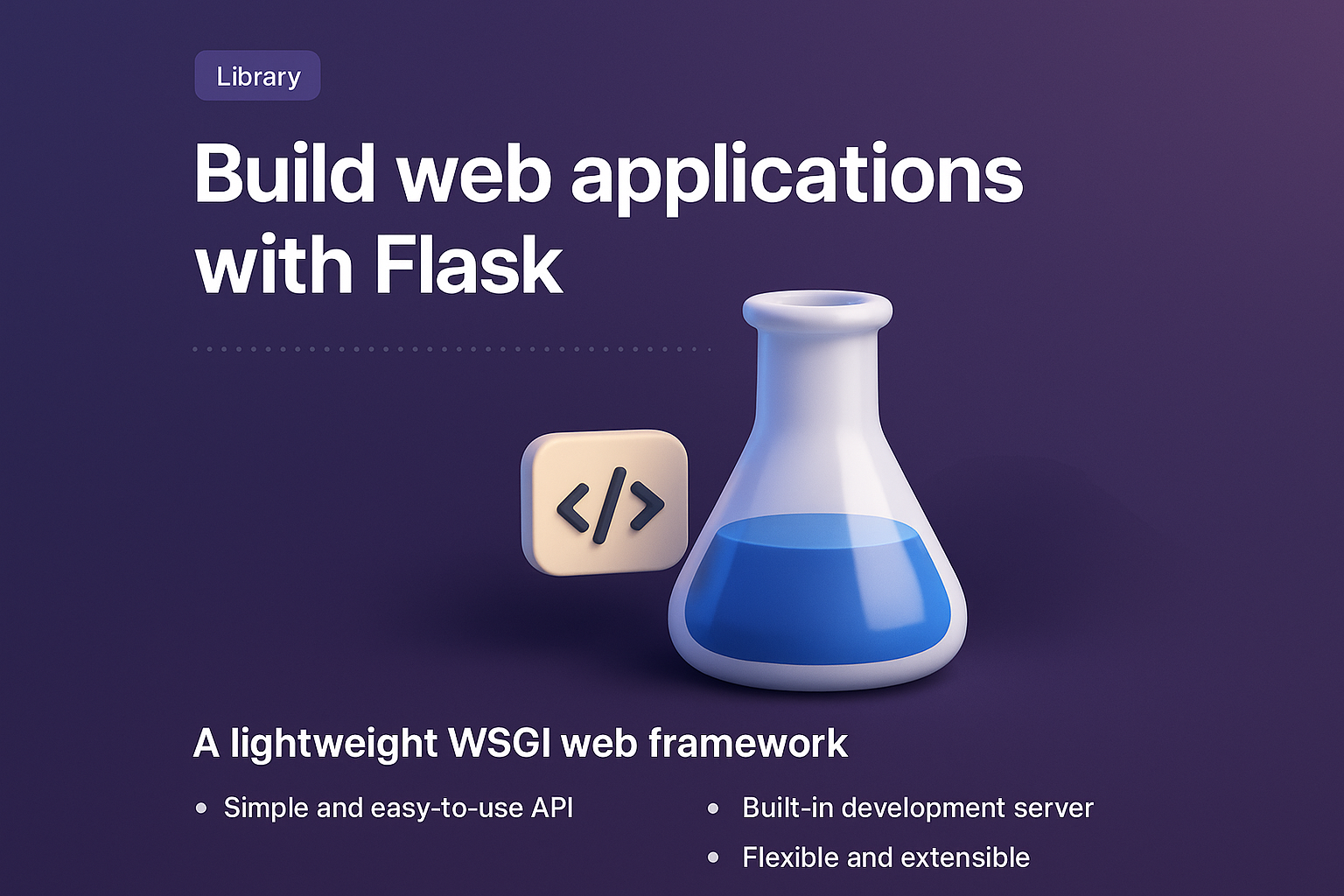 3D Illustration of Flask for Web Development
