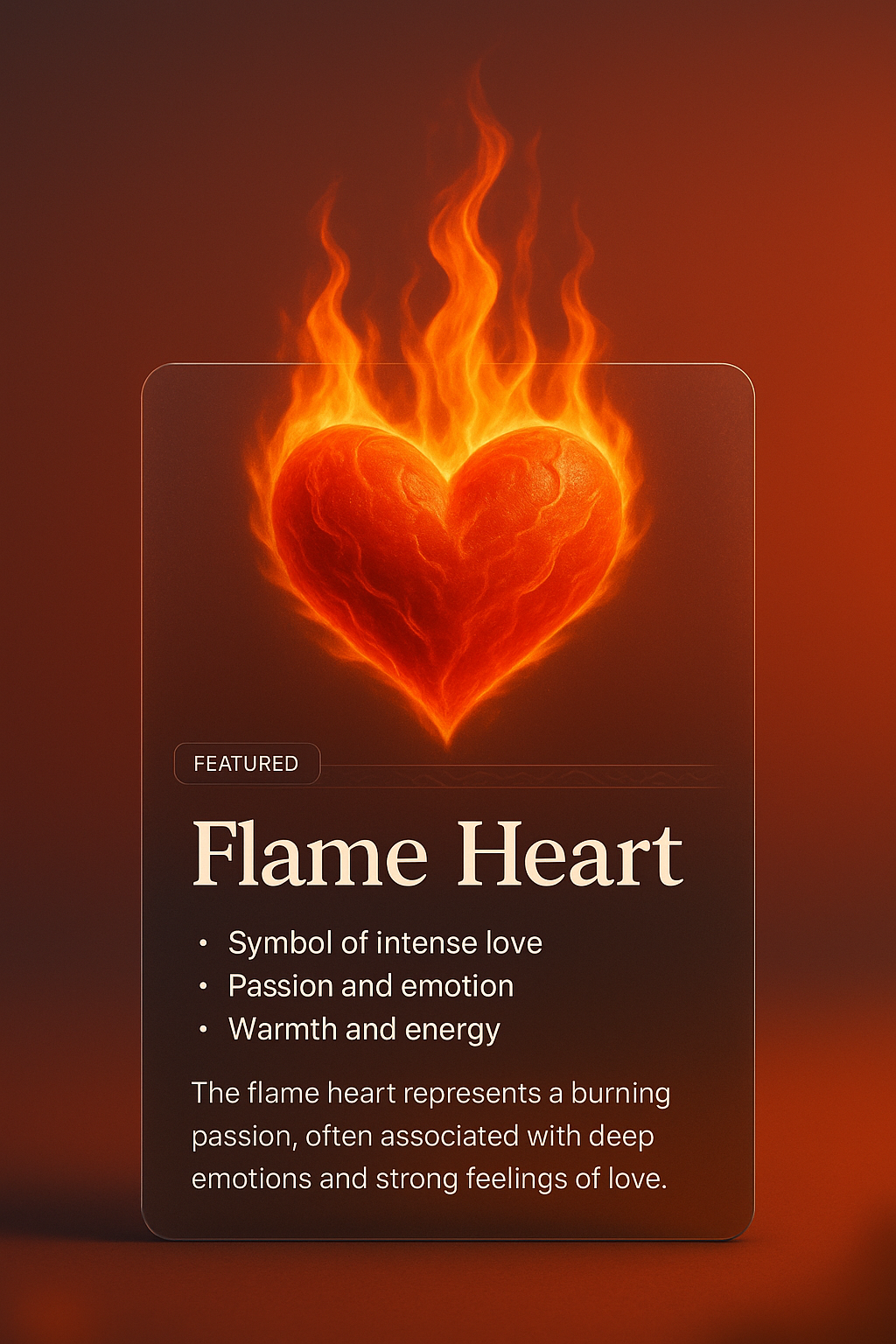 Stunning Flame Heart Illustration with Text Overlay