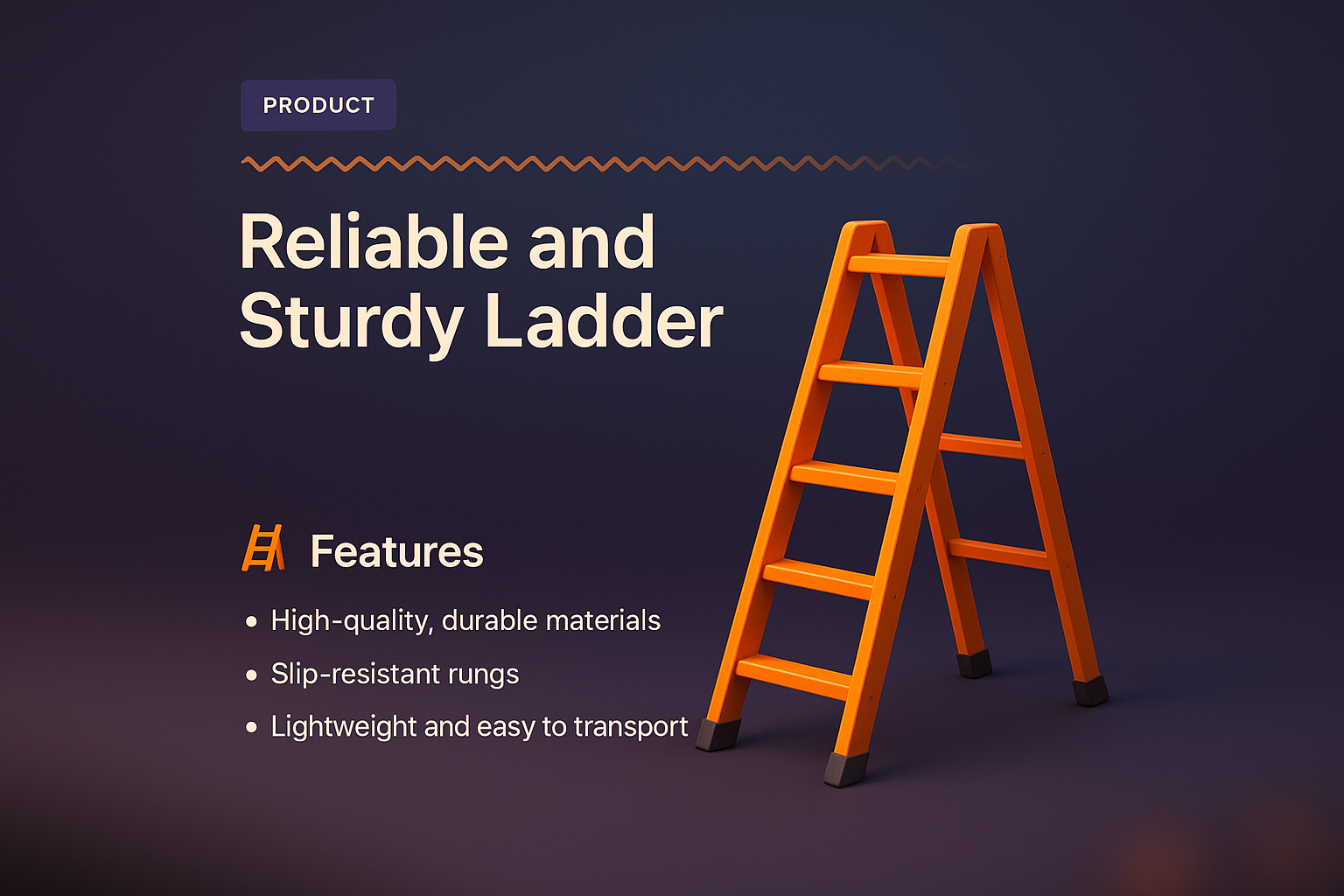 3D Illustration of a Reliable and Sturdy Ladder with Features