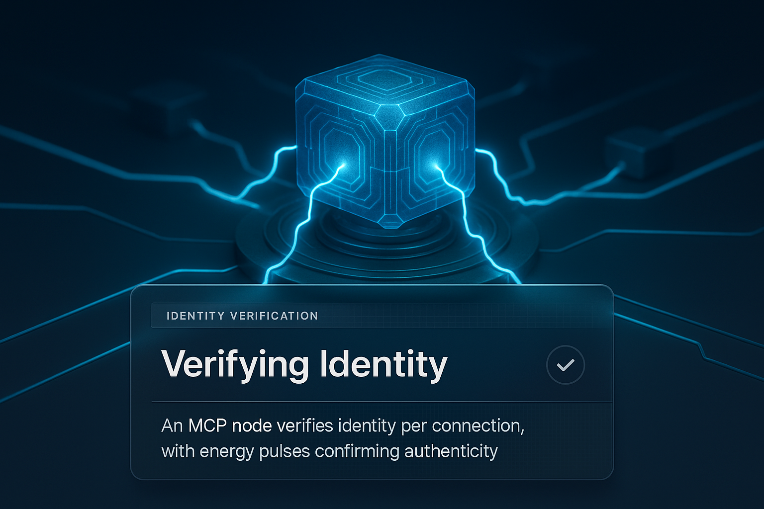 3D Design Featuring MCP Node with Energy Pulses