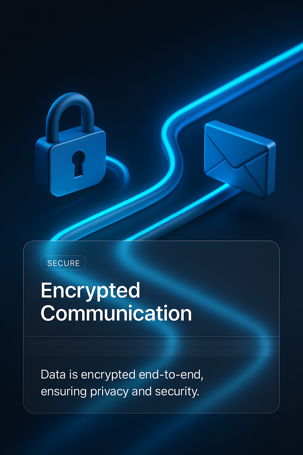 Glowing Encrypted Communication Pipeline with Security Icons