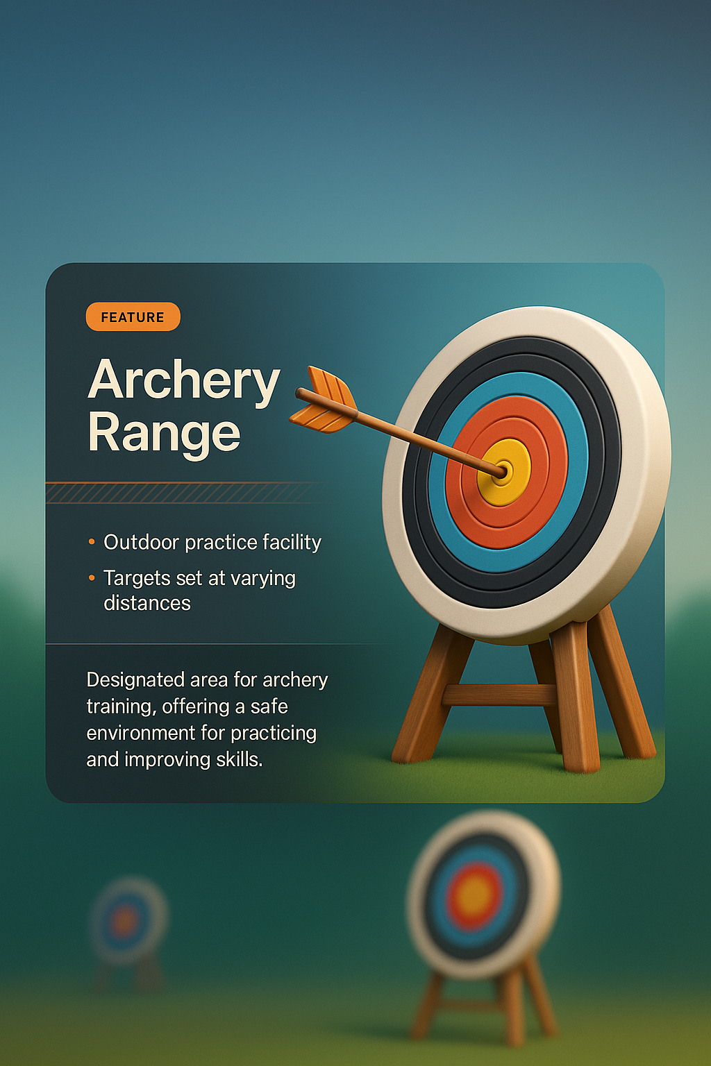 3D Illustration of an Archery Range with Targets