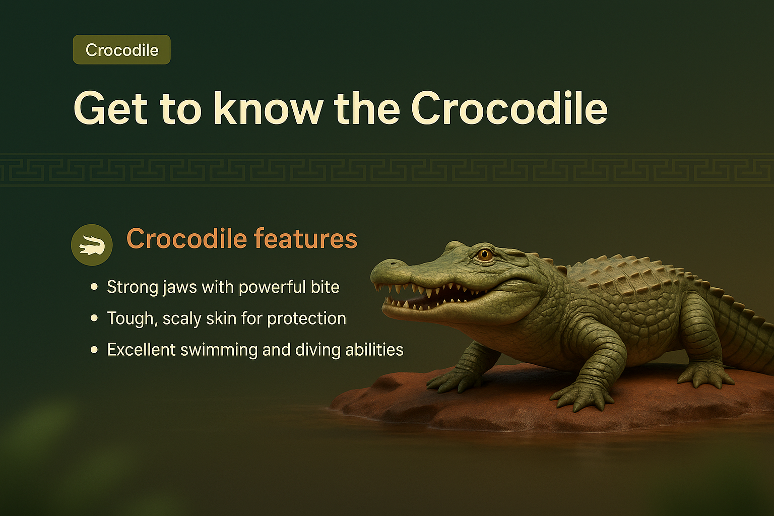 Explore the Features of Crocodiles with Engaging 3D Illustration