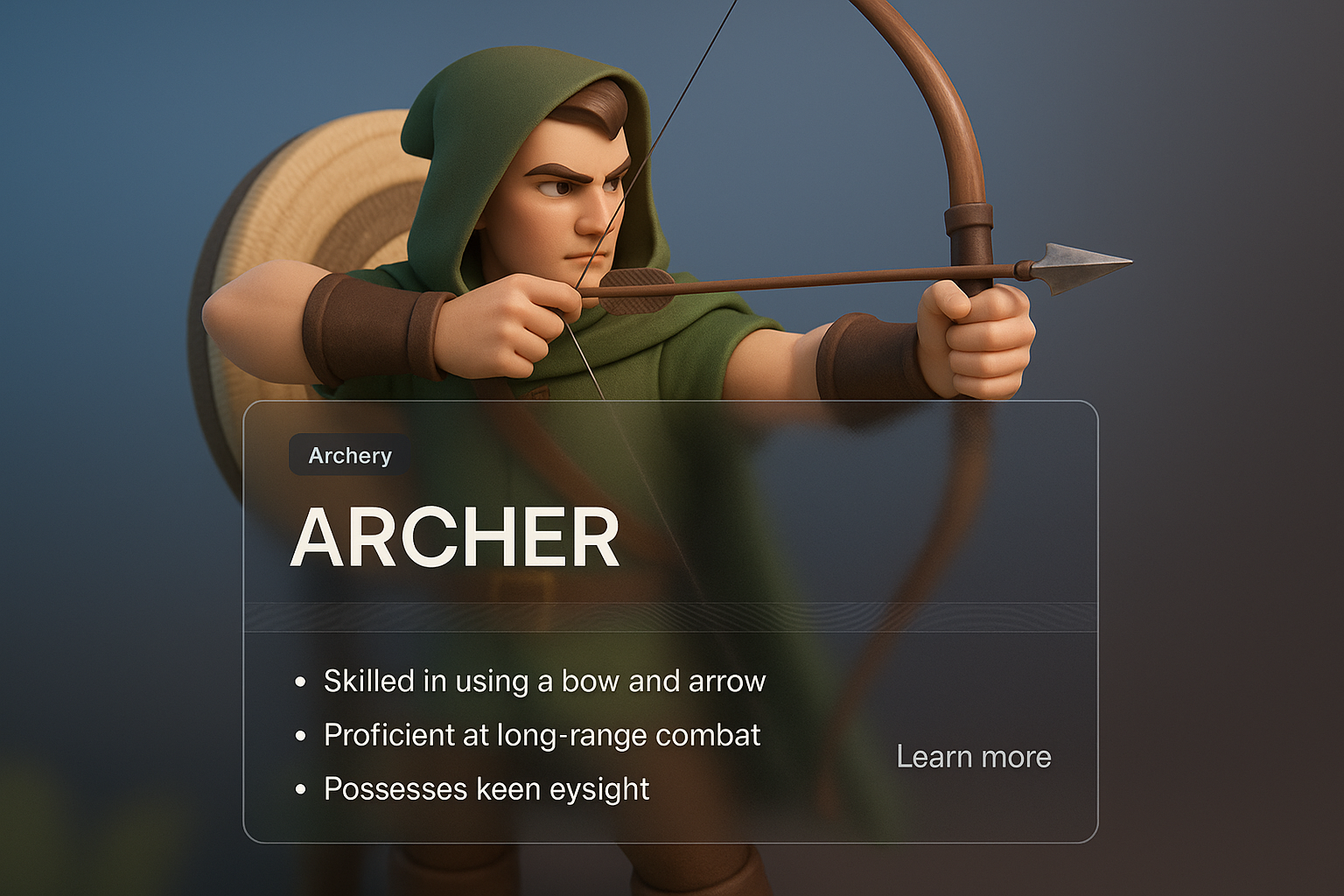 3D Archer Design with Integrated Visual Elements