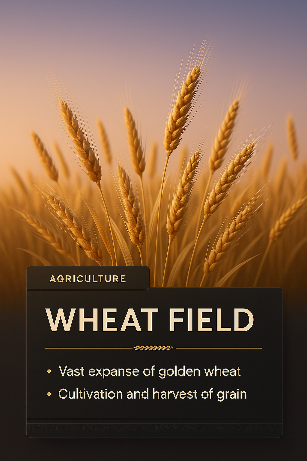 Stunning Wheat Field with Text Overlay in 3D Design