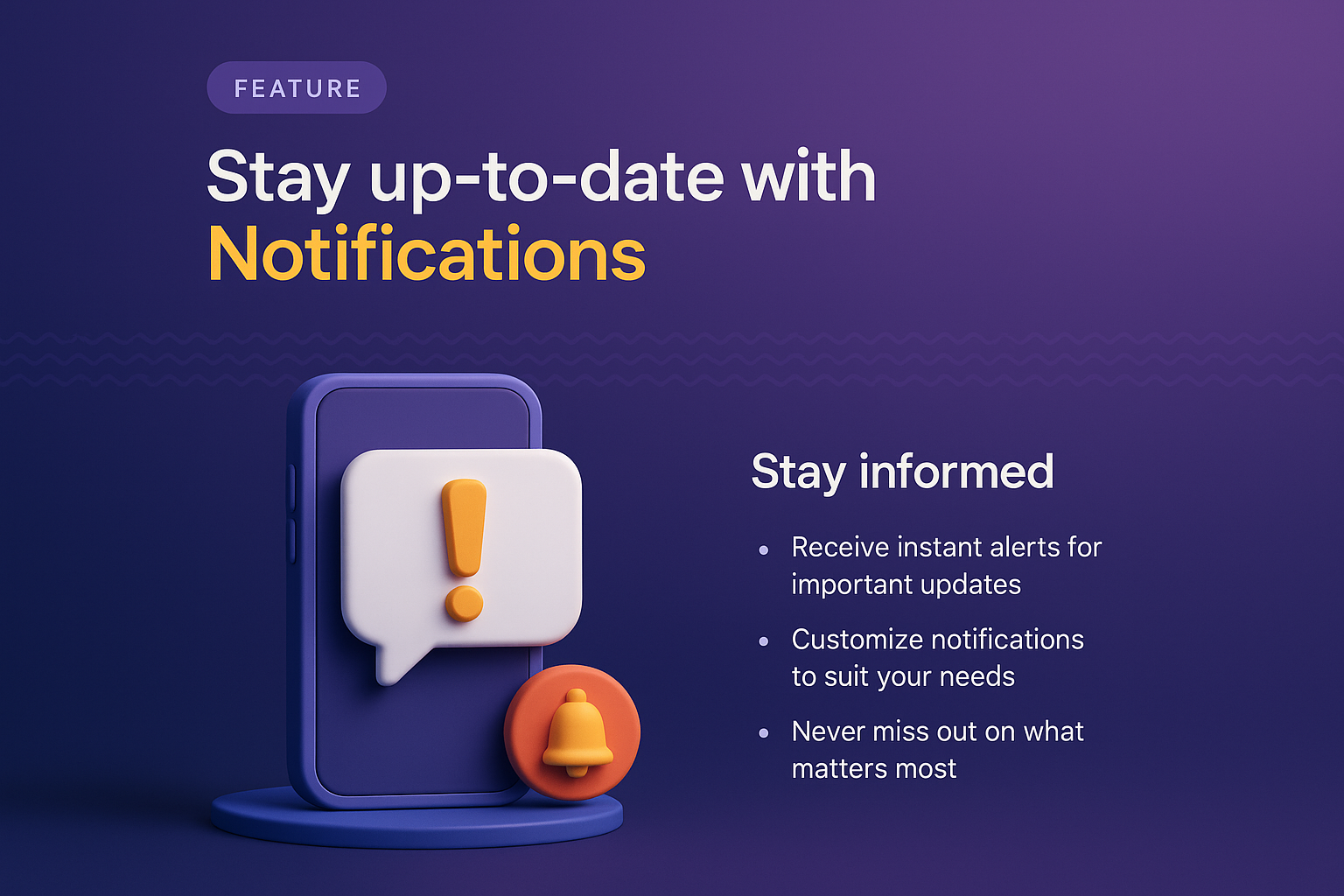 Modern Landing Page Design for Notifications Feature