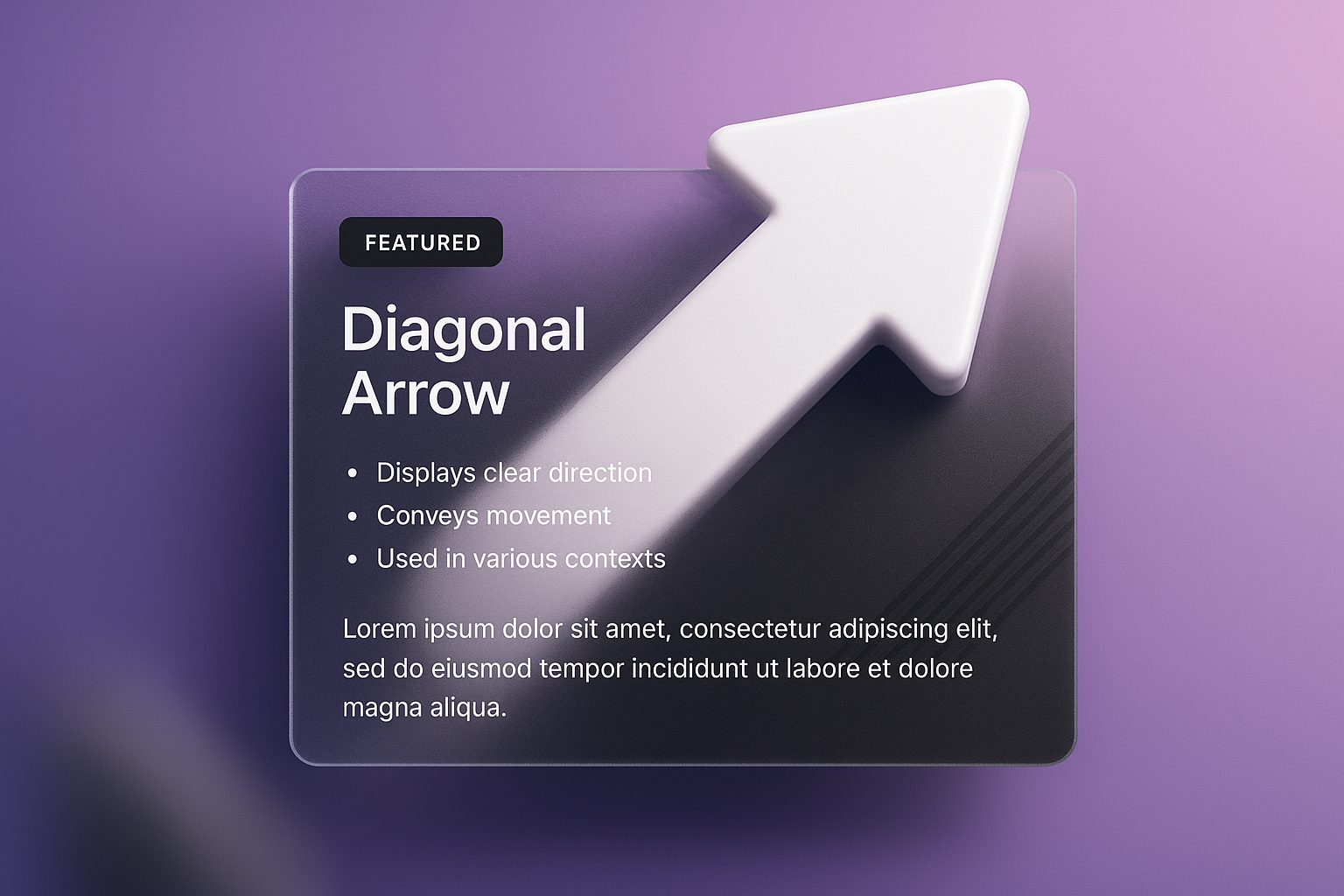 3D Diagonal Arrow Illustration with Text Overlay
