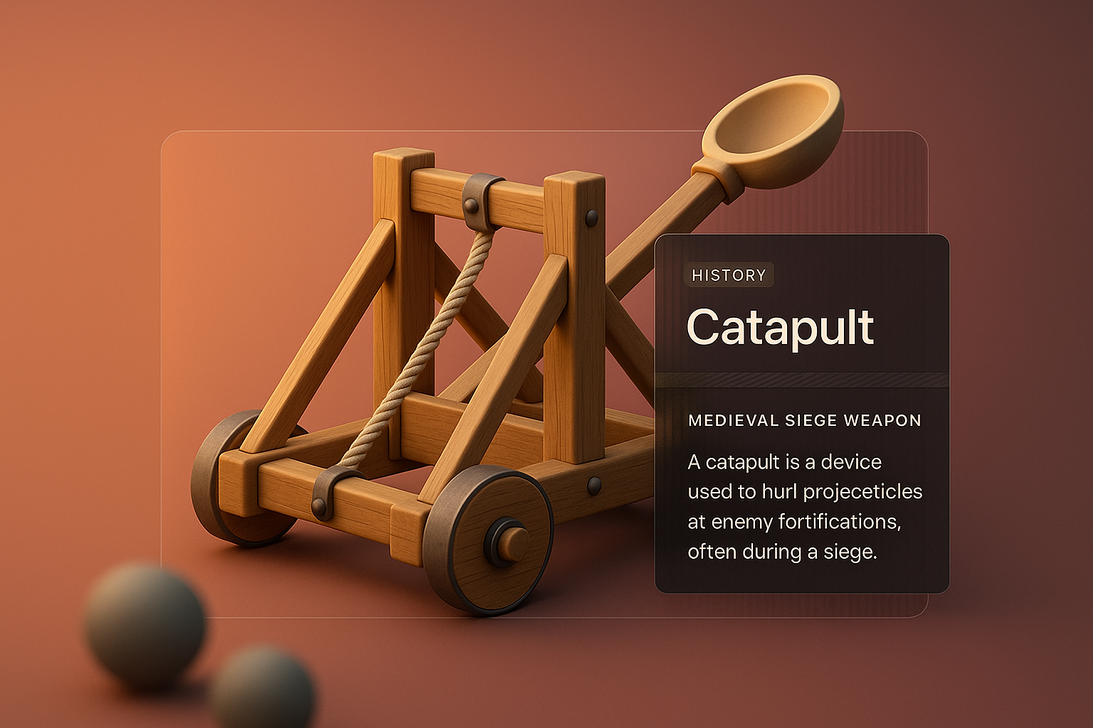Creative 3D Design of a Catapult with Integrated Text Elements