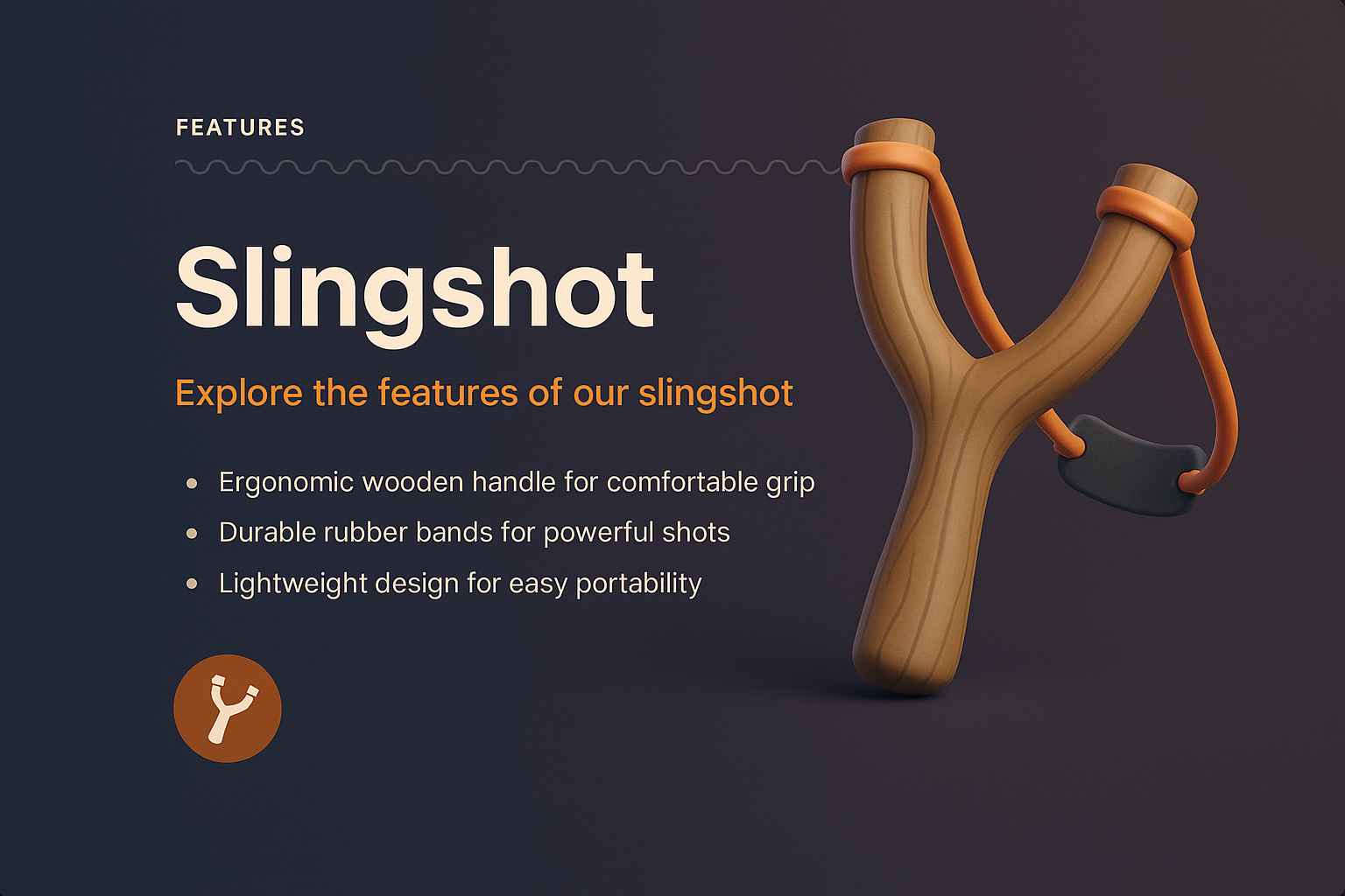 3D Slingshot Features Landing Page Design