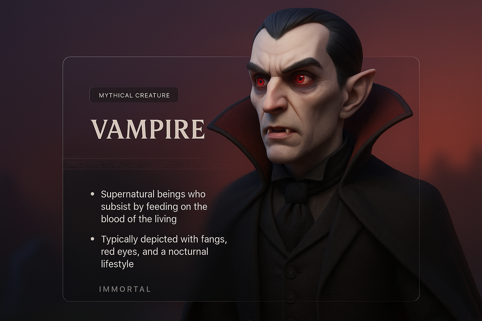 Stunning 3D Vampire Illustration with Modern Design Elements