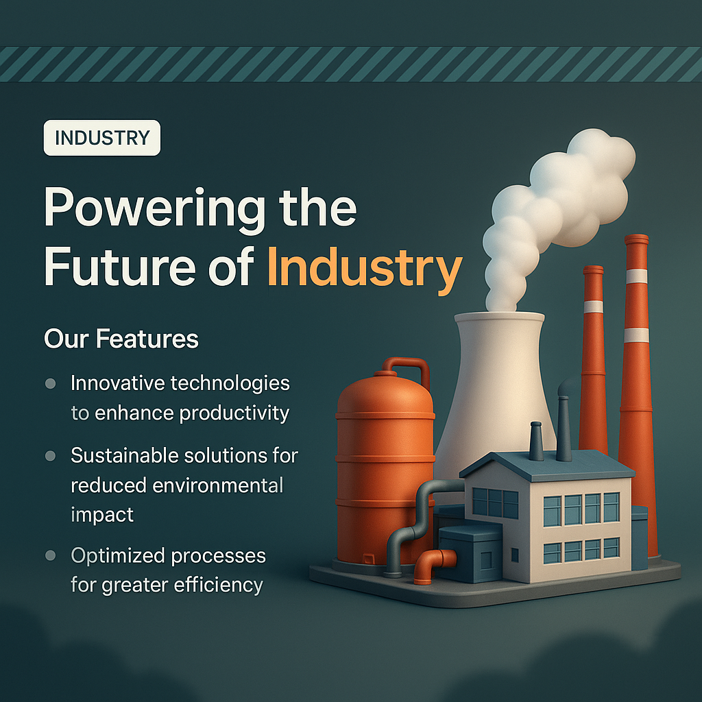 3D Industrial Landing Page Design for Future Technologies