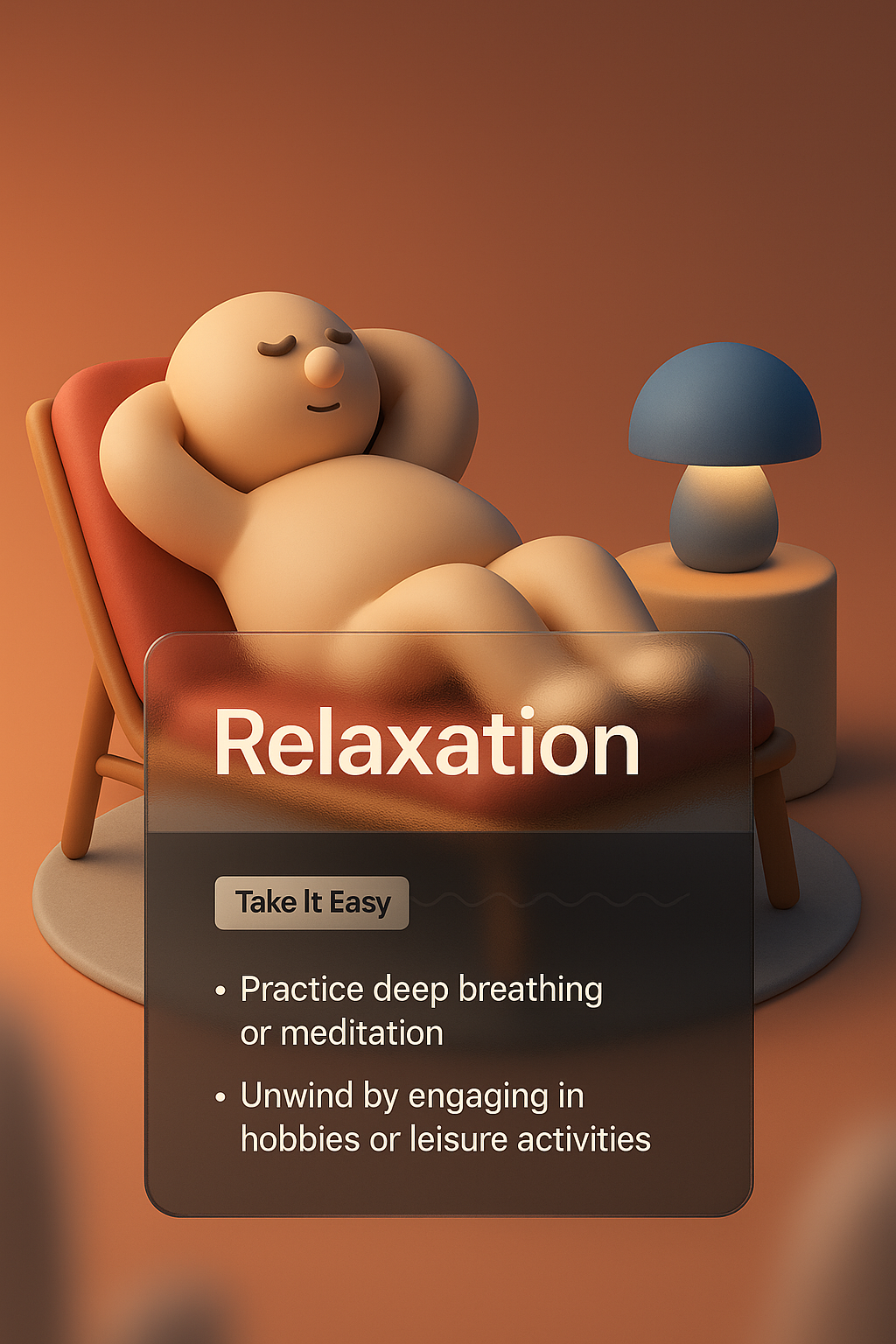 3D Illustration of Relaxation with Modern Design Elements