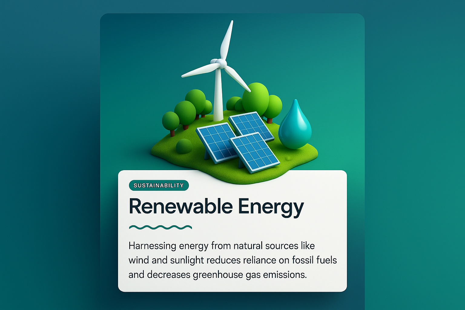 3D Web Design Highlighting Renewable Energy Concepts