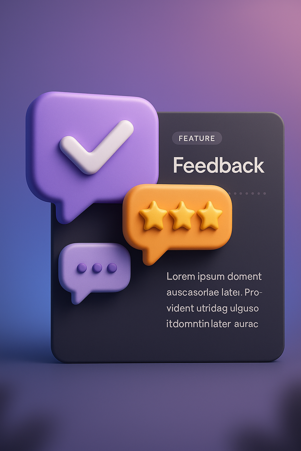3D Illustration for Web Page Feature Feedback Section