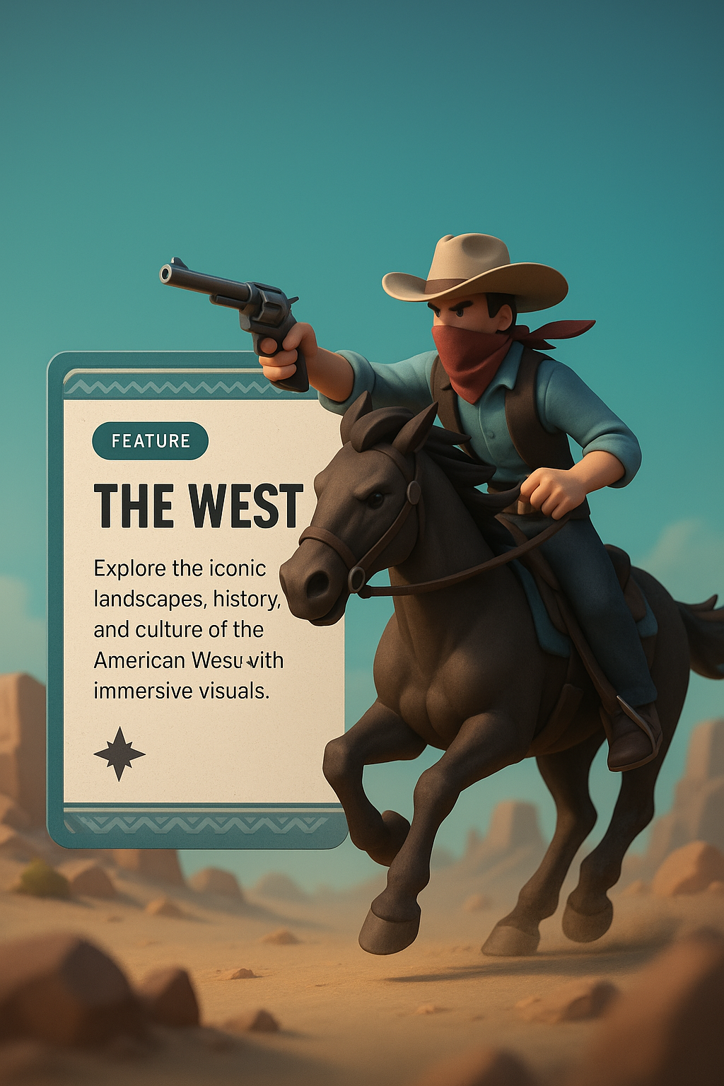 3D Web Page Design Featuring the West