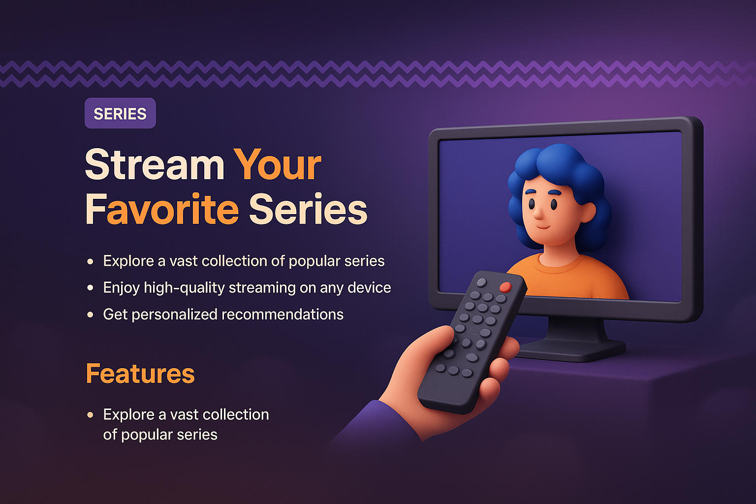 3D Illustration with Patterns for Streaming Series