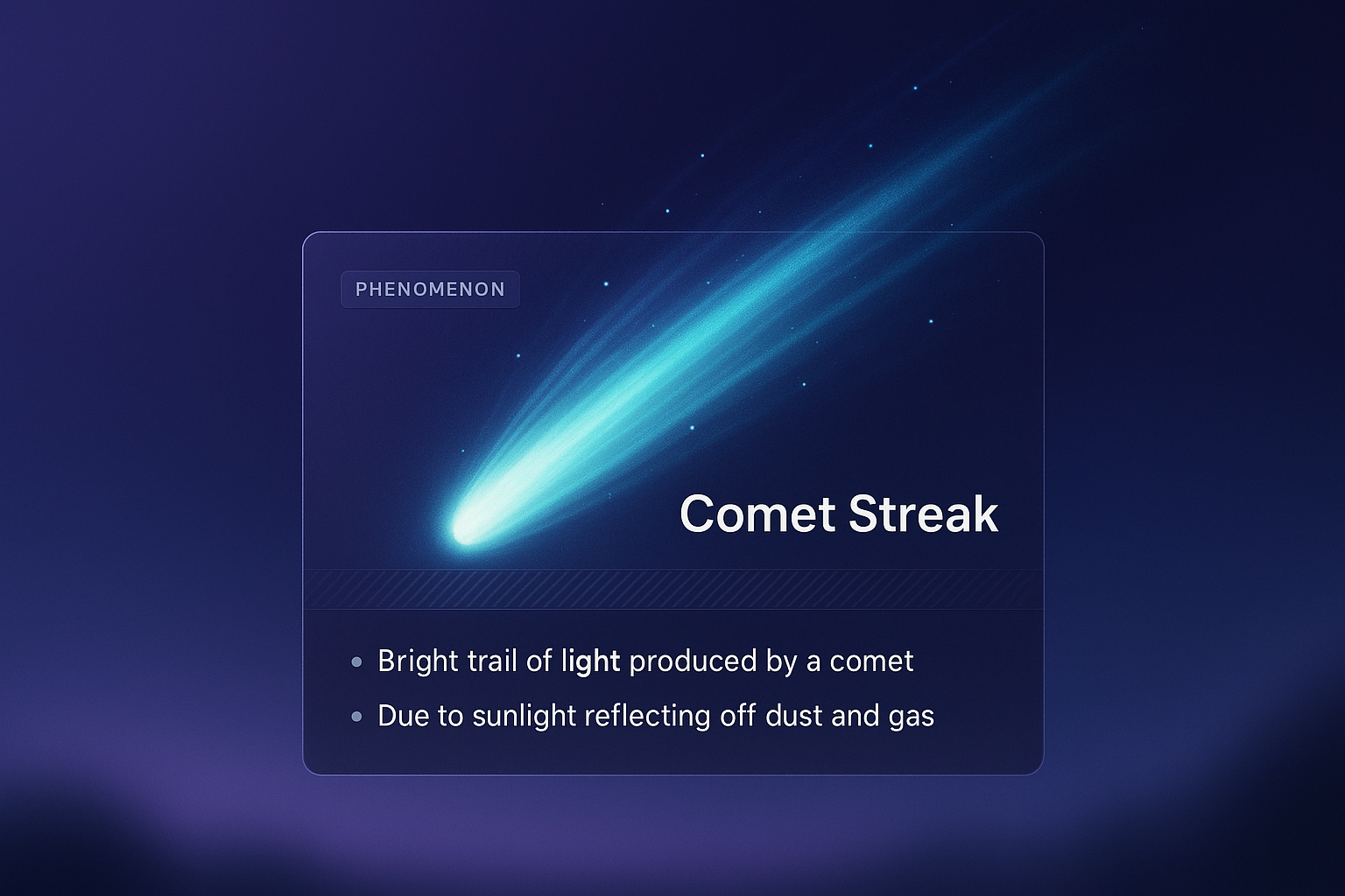Stunning Comet Streak with Integrated Design Elements