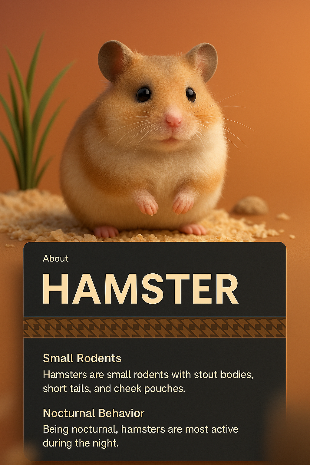 3D Hamster Illustration with Web Design Elements