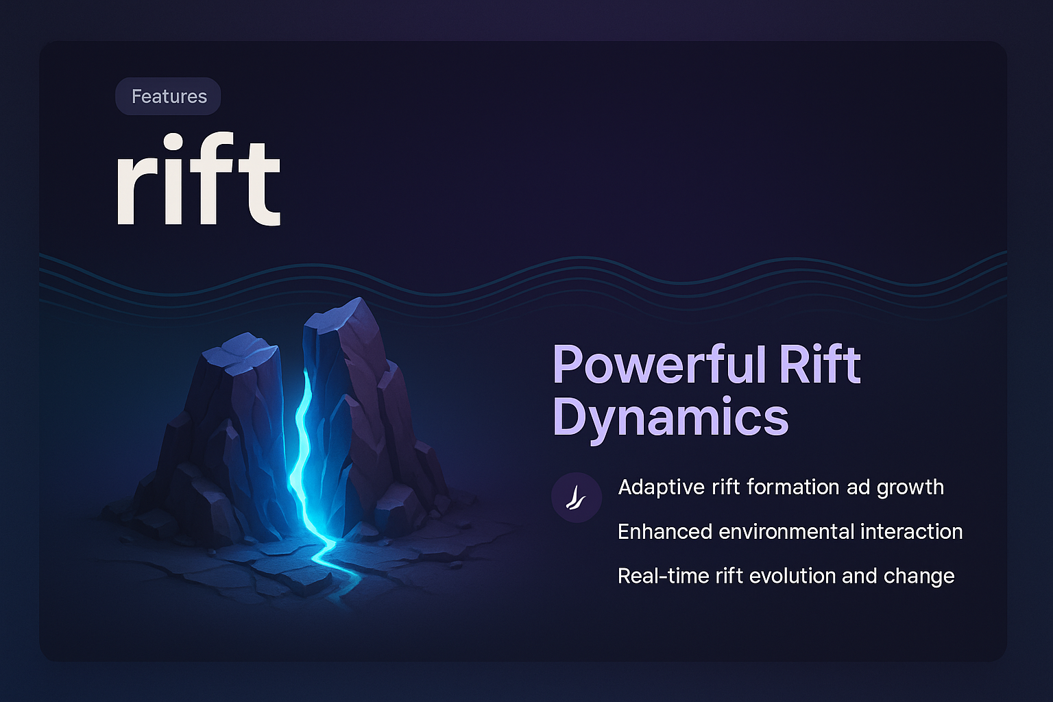 Landing Page Design for Rift Features with 3D Illustration