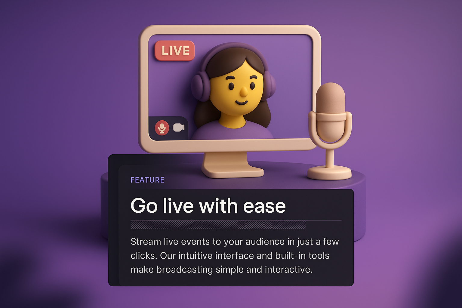3D Web Page Design Featuring Live Streaming Elements