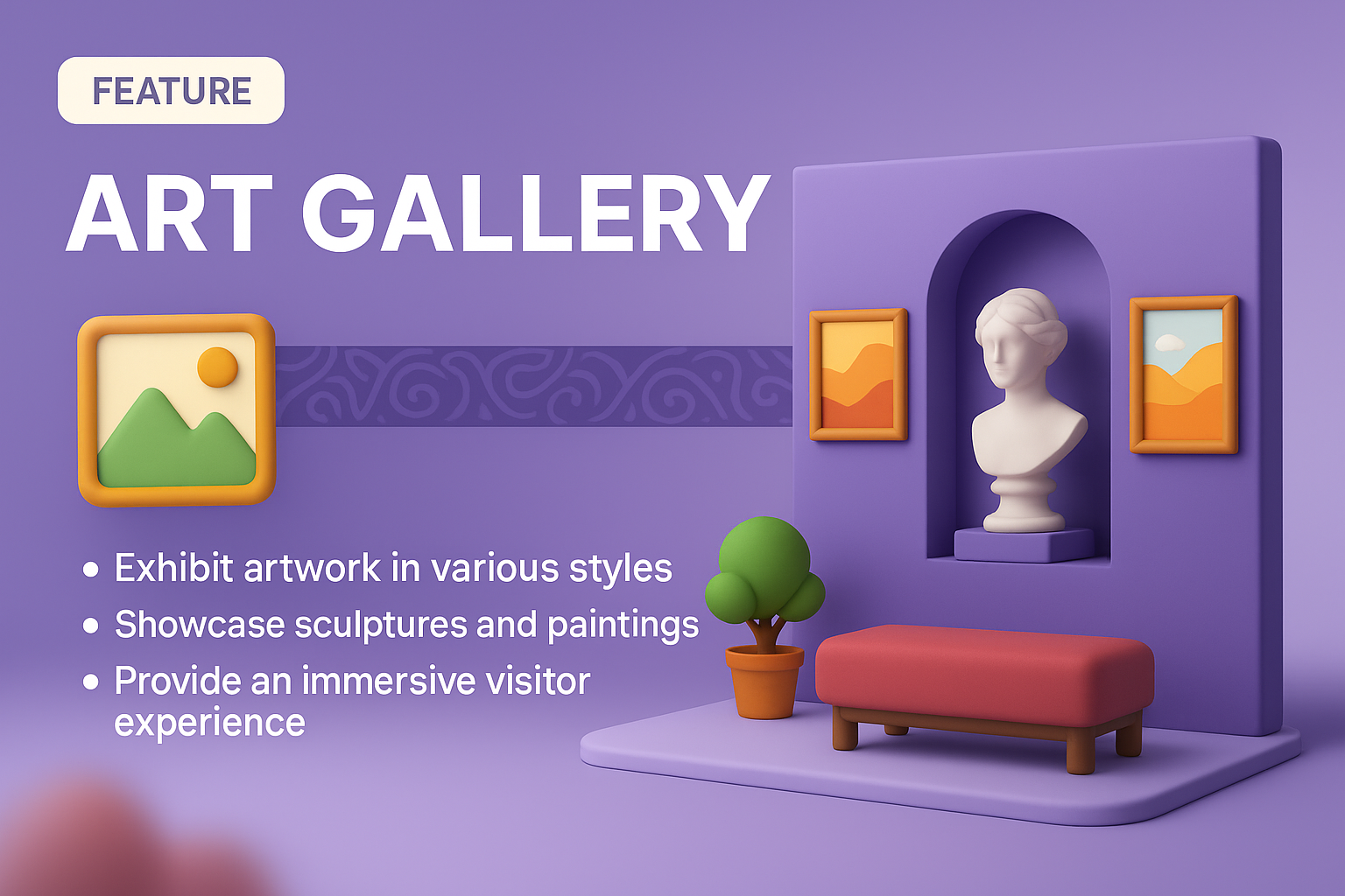3D Art Gallery Design with Immersive Features