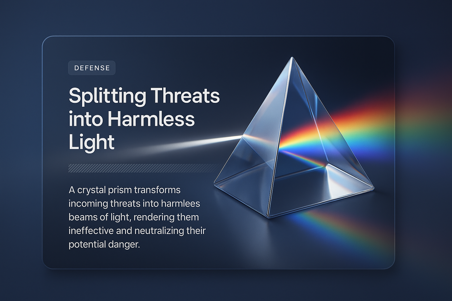Crystal Prism Transforming Threats into Light