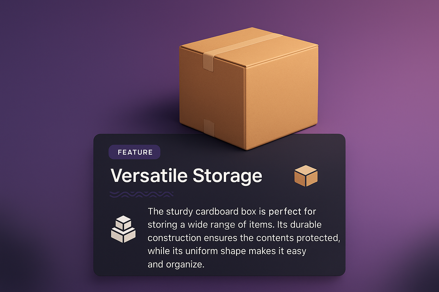 3D Illustration of a Box with Feature Highlight