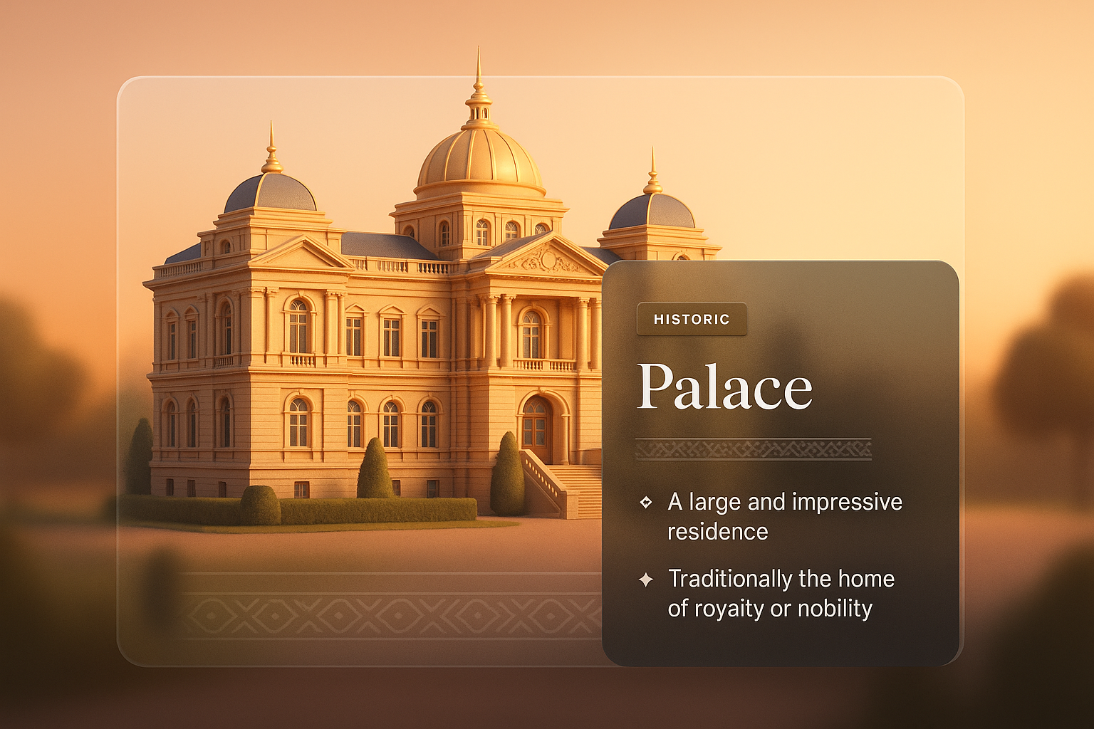 Elegant 3D Illustration of a Historic Palace Design