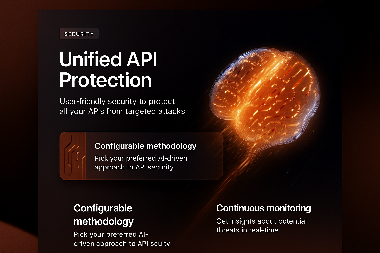 3D Brain Illustration with Data Lines for API Security