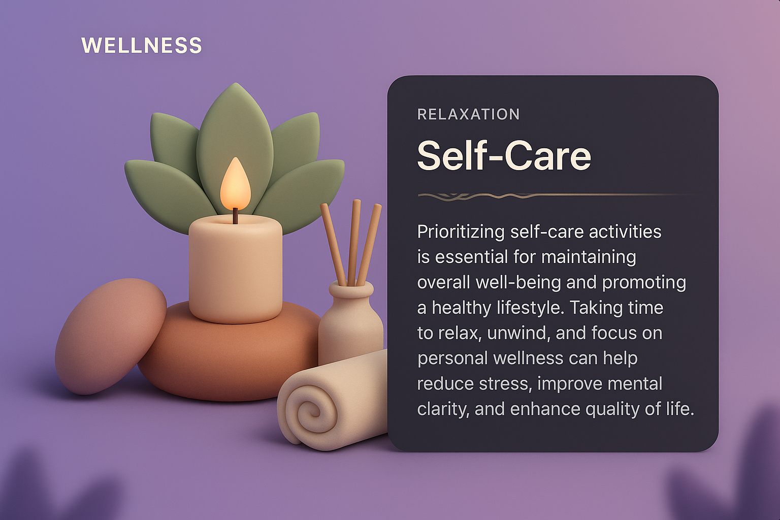 3D Illustration for Wellness Webpage Design