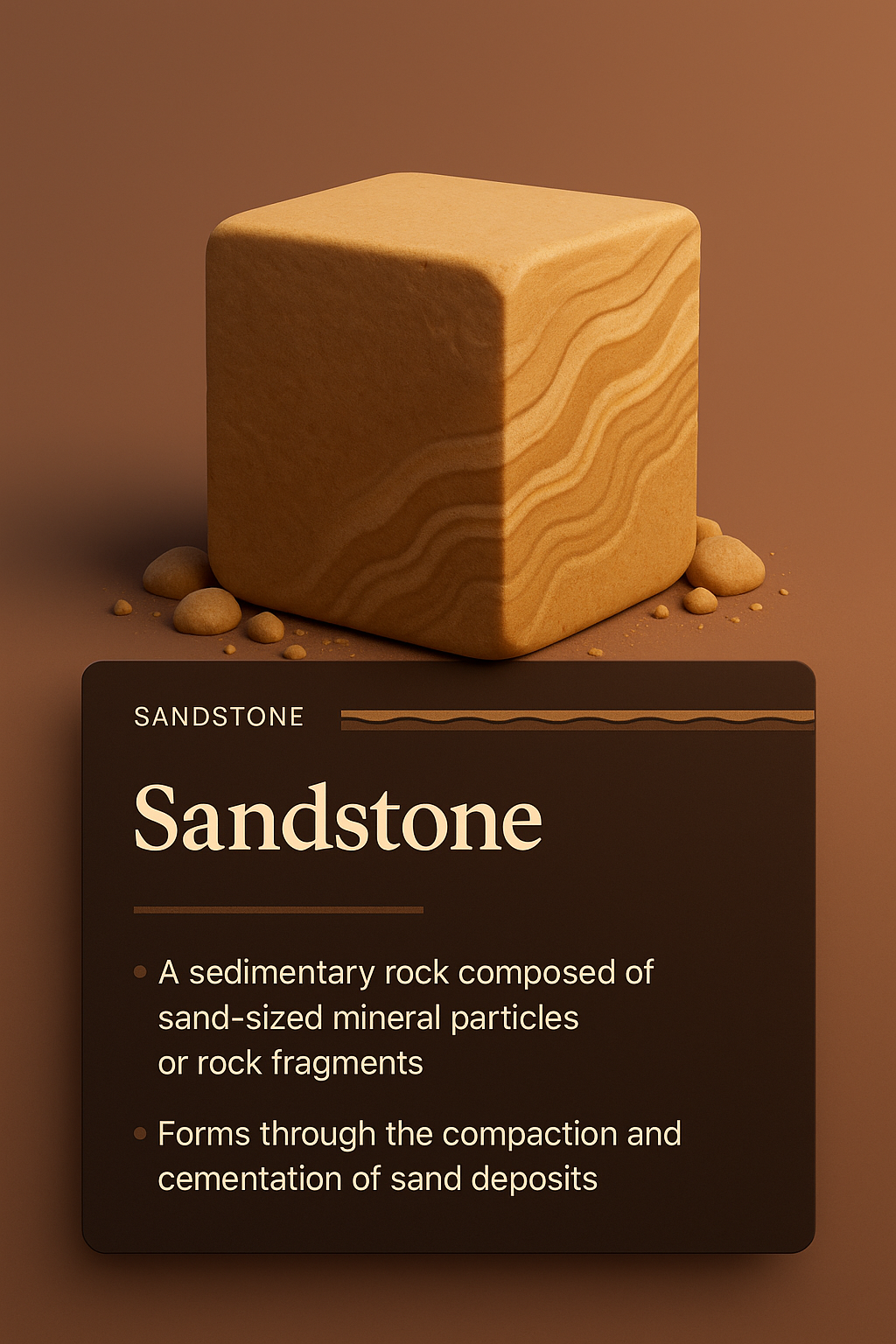 3D Illustration of Sandstone with Integrated Design Elements